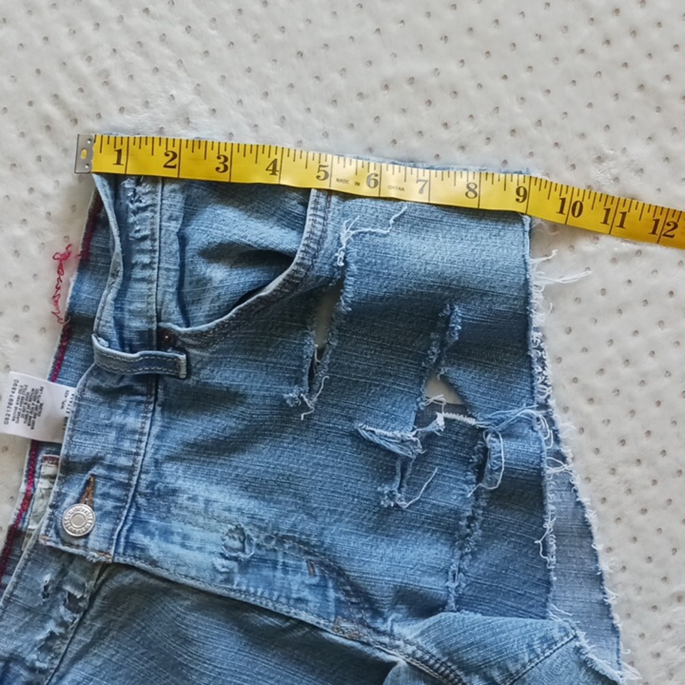 Levi cut off jean shorts. Distressed customized  unique one of a kind - Picture 6 of 15
